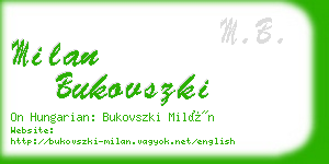 milan bukovszki business card